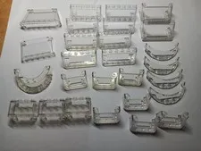 LEGO BULK LOT OF 27 TRANS CLEAR WINDSCREENS VEHICLE 2X4X2 2X6X2 3X6X1 MORE