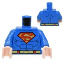 LEGO Minifigure Torso Superman Blue Suit muscles yellow belt S logo 4668490