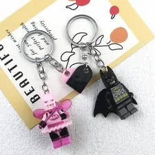 Exclusive Pink Fairy Batman Lego Keychain Valentine's Day Couple Cute Gifts - US