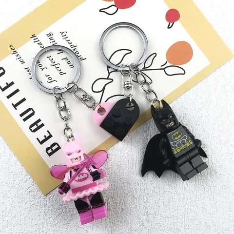 Exclusive Pink Fairy Batman Lego Keychain Valentine's Day Couple Cute Gifts - US