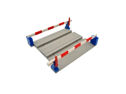 Lego® 12V 4.5V TRAIN Railway Level Crossing with Barriers GREY BLUE
