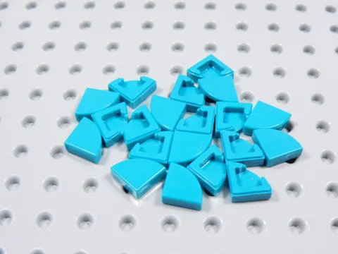 LEGO Lot of 20 Bright Bluish Green 1x1 Round Corner Smooth Tiles Plates BT