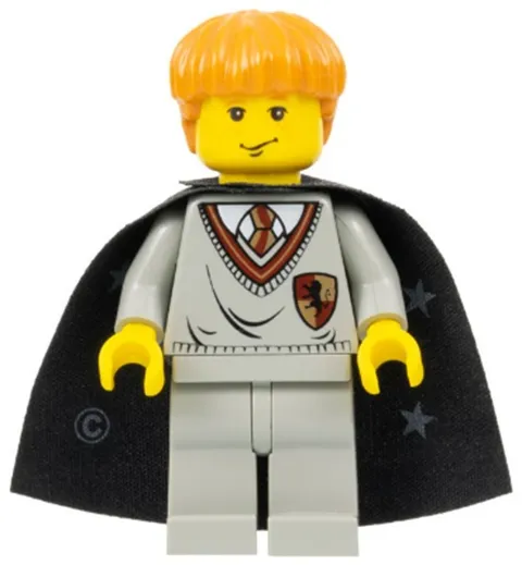 Lego hp007 RON WEASLEY Minifigure Light Gray Black Cloth Cape with Stars D826