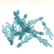 LEGO Parts Glitter Trans-Light Blue Wave Rounded Straight Bar No 6126b - QTY 13