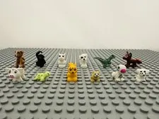 Lot Of 5 Random Lego Animal Minifigures Cat Dog Parrot Rabbit Bat Rat Frog