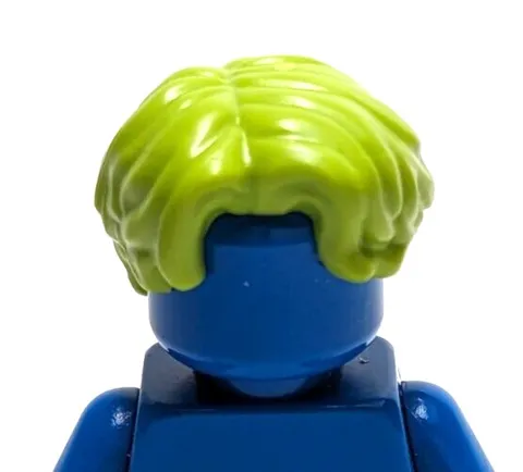 Lego - Minifigure Hair - Lime Green, Middle Part, Wavy, Bangs