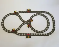 Lego® Duplo TRAIN Tracks DARK-GREY Track Straight Curved Straight Switch Points