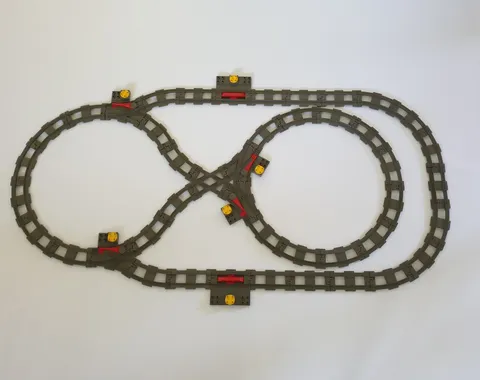 Lego® Duplo TRAIN Tracks DARK-GREY Track Straight Curved Straight Switch Points