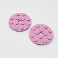 60474 LEGO Parts Plate Round 4x4 w/ Hole BRIGHT PINK (2)