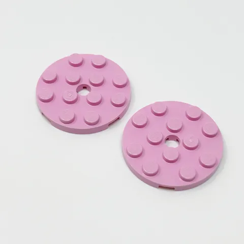 60474 LEGO Parts Plate Round 4x4 w/ Hole BRIGHT PINK (2)