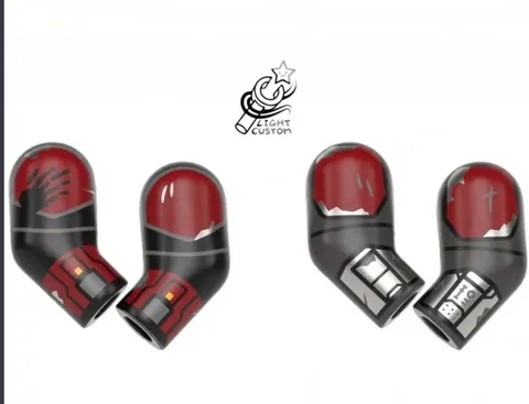Lego Star Wars - Light Custom -  Red Loyalist Arm Pack Mandalorian Warriors
