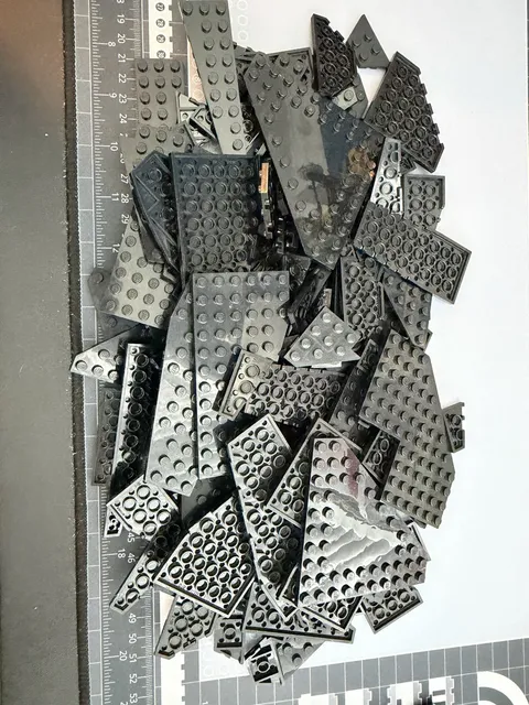LEGO 147pc Black Wedge Plate Lot Star Wars Spaceship Aircraft MOC Parts Used