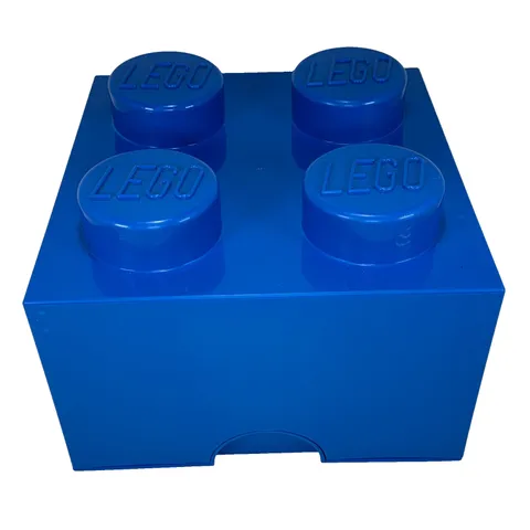 Blue Lego Storage Brick 2 x 2 Cube 4 Stud Stackable Container Box 2012