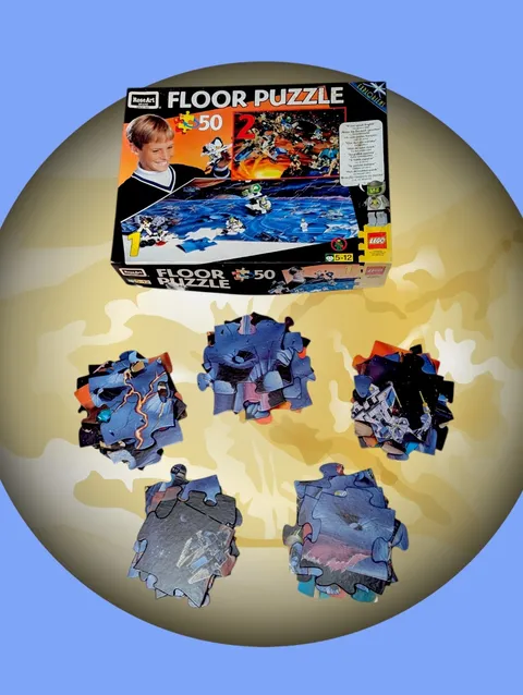 1997 ROSEART LEGO Giant 2 Sided Floor Puzzle OUTER SPACE COMPLETE Vintage