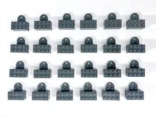 LEGO GRAY GREY 2X4 MAGNET BRICK MINIFIGURE STAND DISPLAY BASE LOT OF 24 NEW
