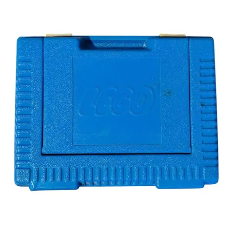 Vintage 1984 LEGO Blue Plastic Storage Case with Snap Lid & Handle