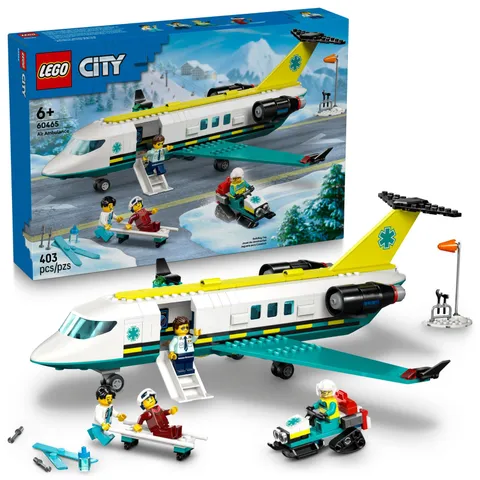 LEGO City Emergency Air Ambulance Airplane Building Toy for Kids - Multicolor