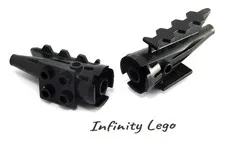 2 LEGO Vintage 1985-2002 Black Rocket Engine with 2 x 2 Plate (4746) - 2 Pieces