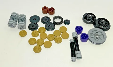 Lego Plus Brick Wheel Round Unidentified Mix Bulk Lot Teach Build Cars