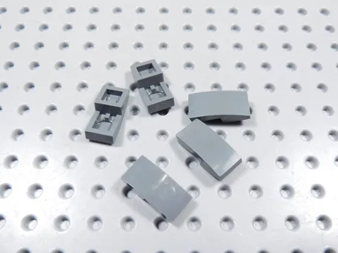 LEGO Lot of 5 Dark Bluish Gray 2x1 Curved Slopes No Stud BE