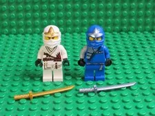 Lot 2 Lego Ninjago Rise of the Snakes Jay Zane ZX Minifigs 9445 9449 NA54