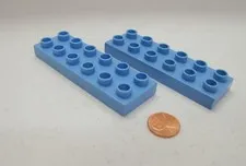 Lego Duplo 2 THIN 2x6 LIGHT BLUE BRICKS BLOCKS Building Block House Castle