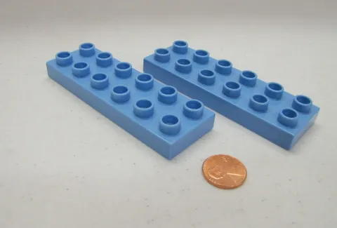 Lego Duplo 2 THIN 2x6 LIGHT BLUE BRICKS BLOCKS Building Block House Castle