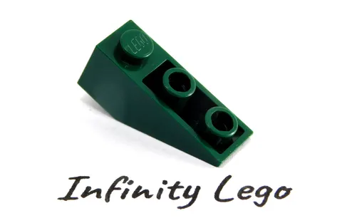 10 LEGO Dark Green Brick Slope 1 x 3 (25°) Inverted (4287) - 10 Pieces