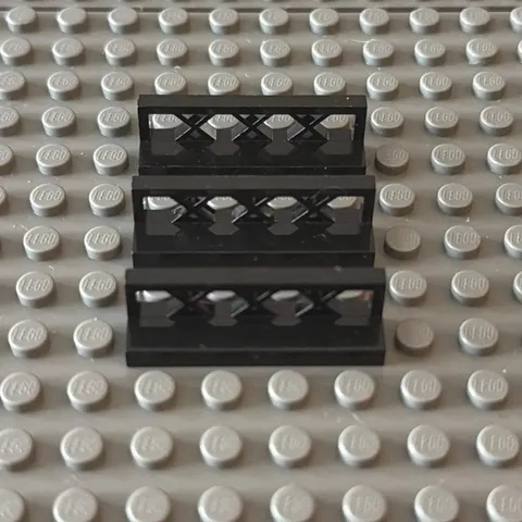 Lego Lot Black 3633 Fence Lattice 1 x 4 x 1 (lot of 3)
