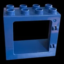 blue Duplo part - open window frame - combined shipping (WIN29)