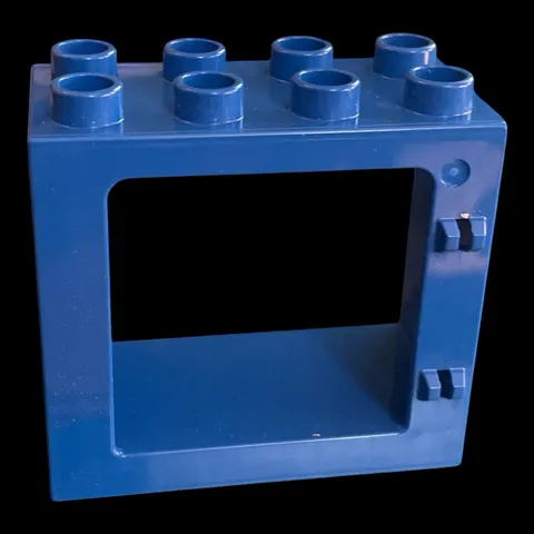 blue Duplo part - open window frame - combined shipping (WIN29)