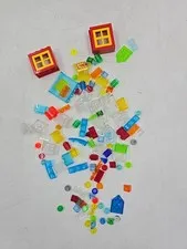 Bulk Lot Lego Bricks Multi Color Piece Clear Window Glass Blue Block Brick Used