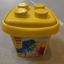 3.7 lbs Genuine LEGO Bulk Lot Mixed Bricks Pieces with Storage Bucket