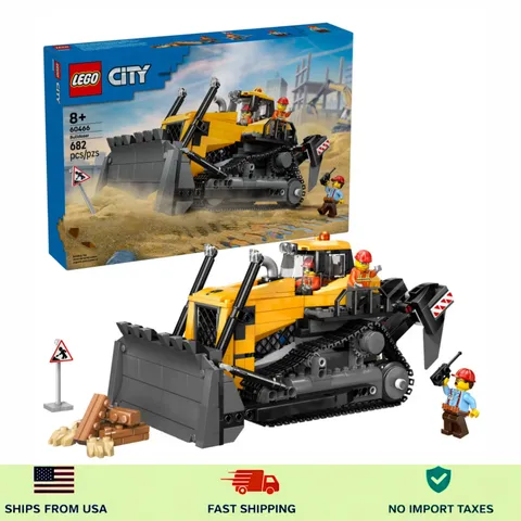 LEGO City Yellow Bulldozer Construction Site Building Toy for Kids, Ages 8+ 