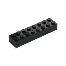 LEGO 25x Black Brick 2 x 8 inv.591