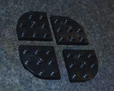 (4) 3x3 Black 1/4 Round Wing / Corner Plate Bricks ~ New Lego Parts ~
