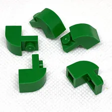 LEGO Parts - Green Slope, Curved 2 x 1 x 1 1/3 - No 6091 - QTY 5