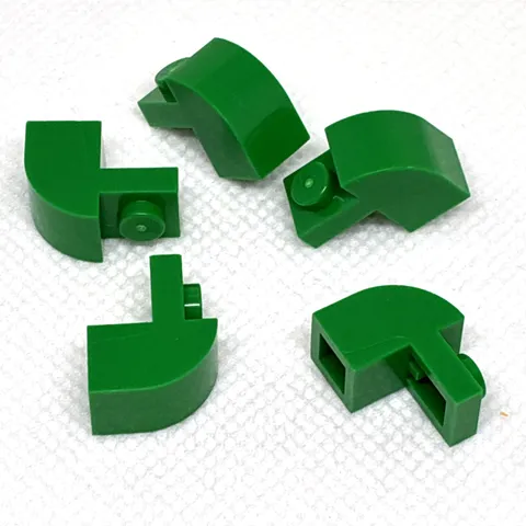 LEGO Parts - Green Slope, Curved 2 x 1 x 1 1/3 - No 6091 - QTY 5