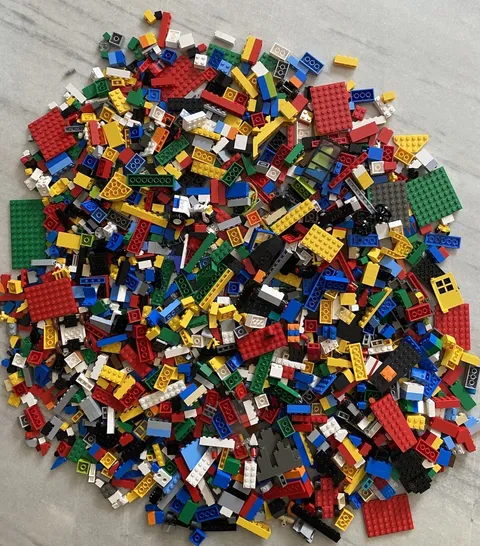 Bulk LEGO Lot 5 pound box of Bricks Parts Pieces Tires Clean