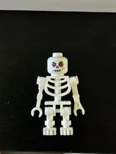 LEGO Skeleton Minifigure Figure Gray with Red Eyes, 1 Piece Plastic