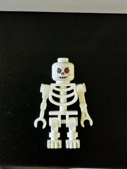 LEGO Skeleton Minifigure Figure Gray with Red Eyes, 1 Piece Plastic