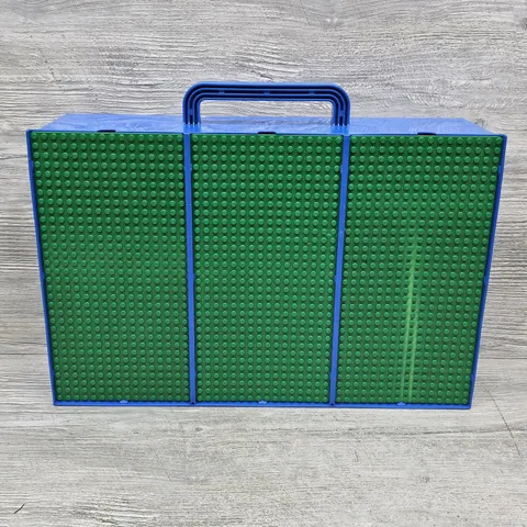LEGO Vintage Blue Green 3-Compartment Storage Carry Case Organizer w/ Baseplates