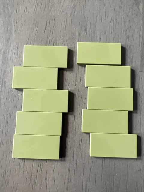 LEGO 87079 Olive Green Tile 2 x 4 Bulk 10 Pieces