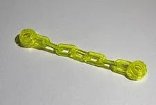 Lego x1 Neon Yellow 5 Link Chain, End Connectors, 92338 (028-52)