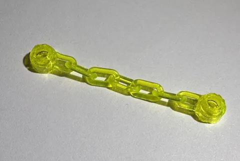 Lego x1 Neon Yellow 5 Link Chain, End Connectors, 92338 (028-52)