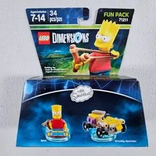LEGO Dimensions Fun Pack The Simpsons Bart 71211 New Sealed 34pc Yellow