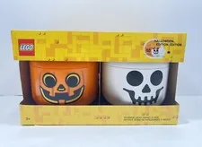 LEGO Halloween Jack O’ Lantern  & Skeleton Storage Heads Value 2-Pack  - Small
