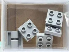 LEGO Parts - Light Bluish Gray Plate 2 x 2 with Pin Holes - No 2817 - QTY 5