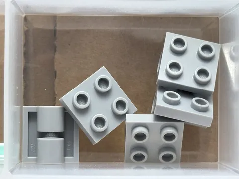 LEGO Parts - Light Bluish Gray Plate 2 x 2 with Pin Holes - No 2817 - QTY 5