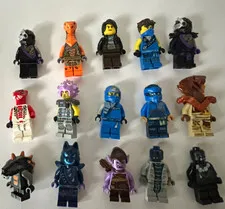 LEGO NINJAGO Minifigures Plastic Mixed Characters Jay Cole Zane - Lot of 15